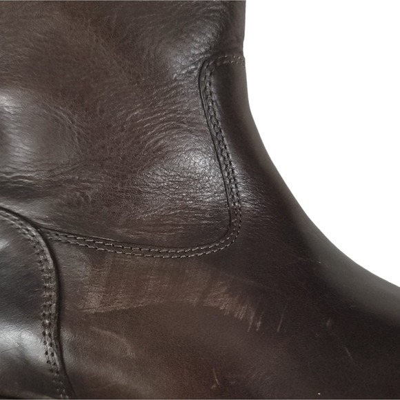 Frye Molly Button Tall Knee High Boots Brown Grey Leather Riding - Picture 9 of 11